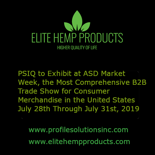 PSIQ to Exhibit at ASD Market Week, the Most Comprehensive B2B Trade S Elite CBD Products