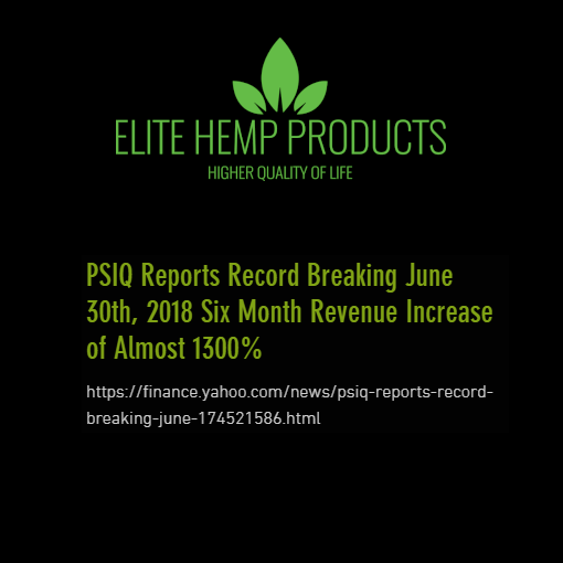 PSIQ Reports Record Breaking June 30th, 2018 Six Month Revenue Increase of Almost 1300%