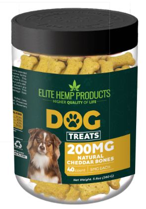 CBD Dog Treat 200mg Natural Cheddar Bones Elite CBD Products