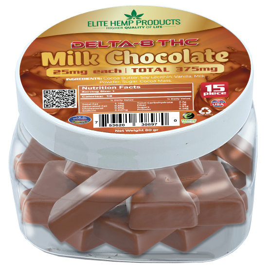 Delta 8 Chocolate Bites 300mg Milk