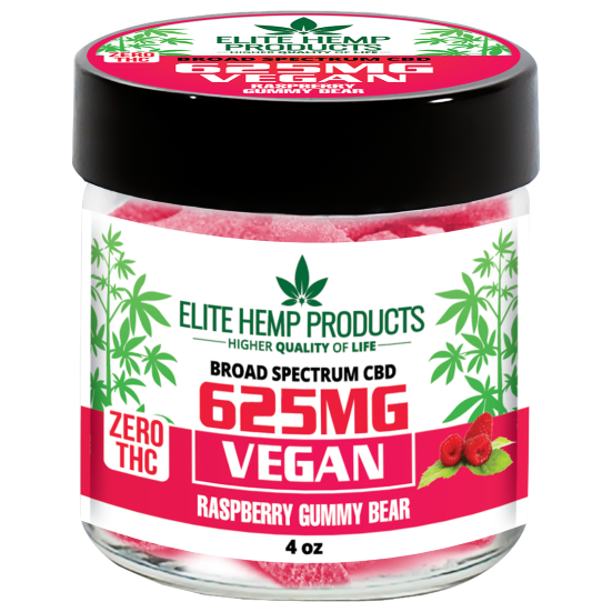 CBD Vegan Gummies 625mg Raspberry